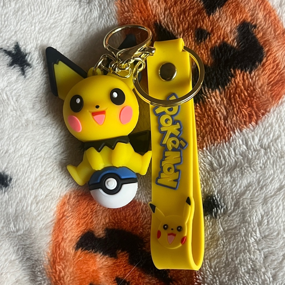 Pikachu Keychain with Poké Ball Charm